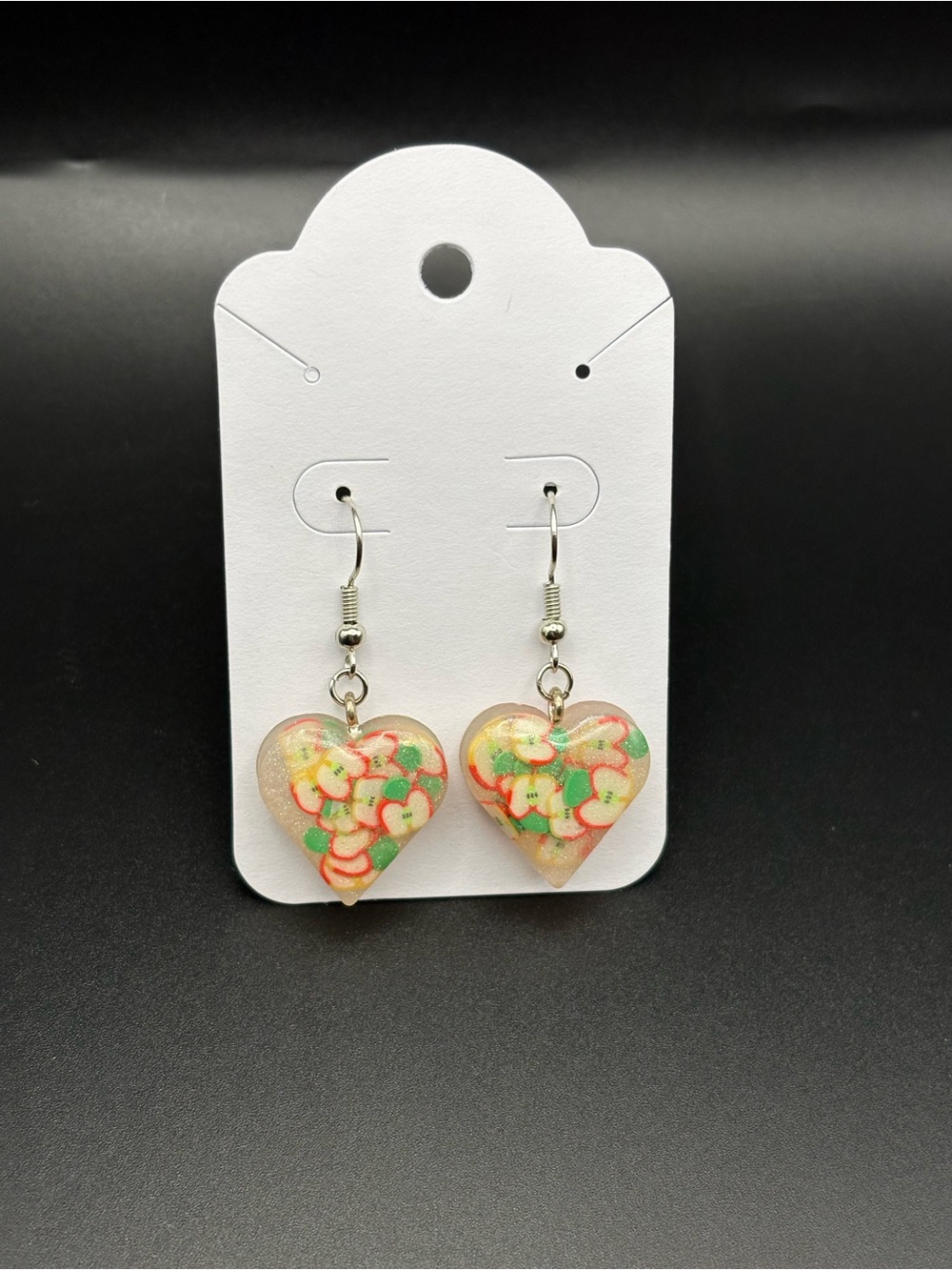 Heart Shaped Apple drop earrings